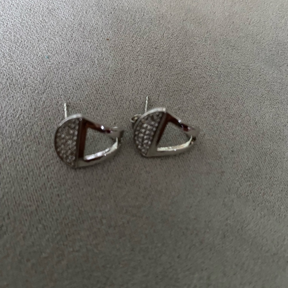 Chic Silver Triangle Earrings